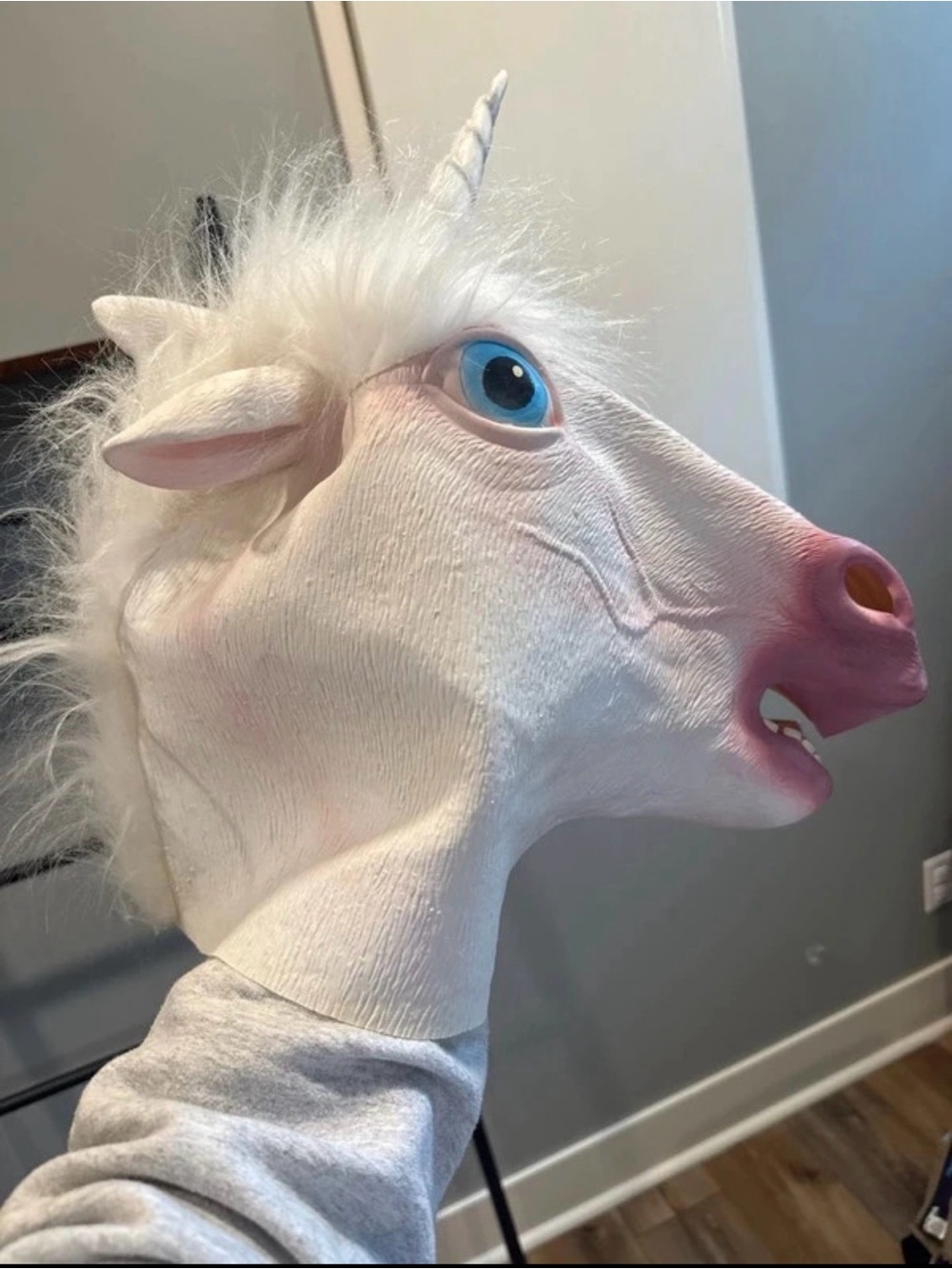 White Unicorn Head Decorative Halloween Mask